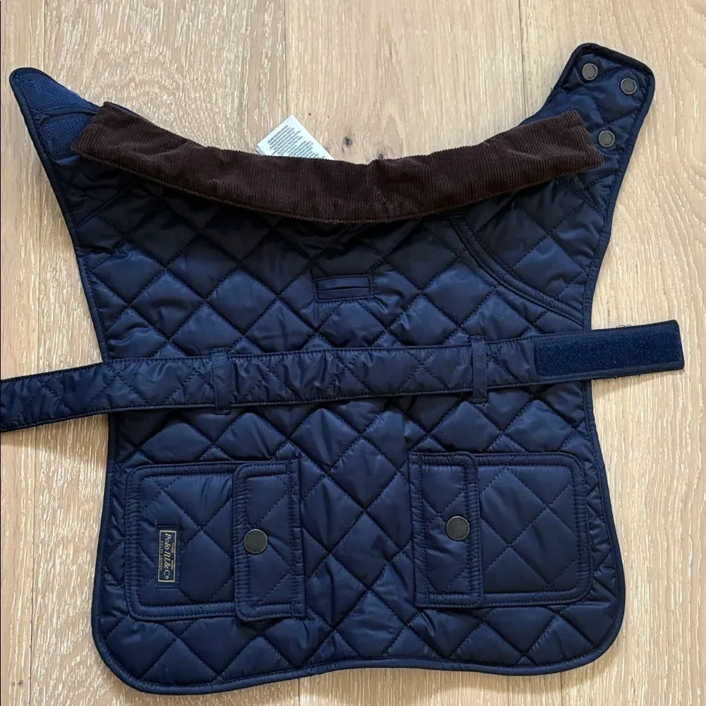Ralph Lauren Fleece-Lined Dog Quilted Barn Jacket Sz L
